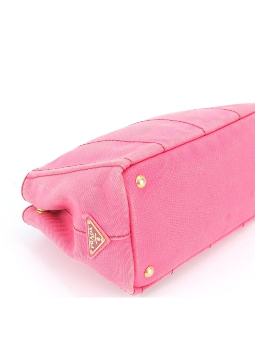 Prada Canapa Handbag Tote Trianglelogo Pink - Picture 4 of 8